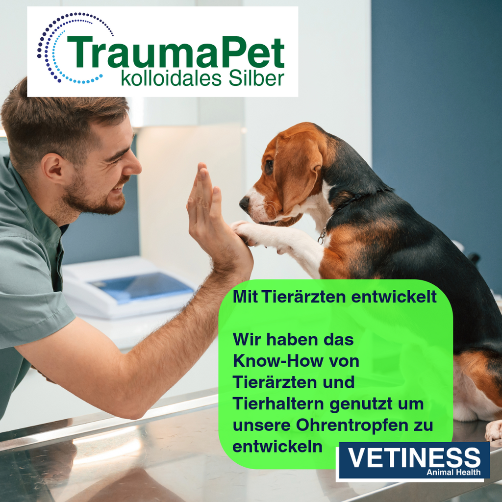 Traumapet Ohrentropfen mit kolloidalem Silber für Hunde und Katzen 50 ml