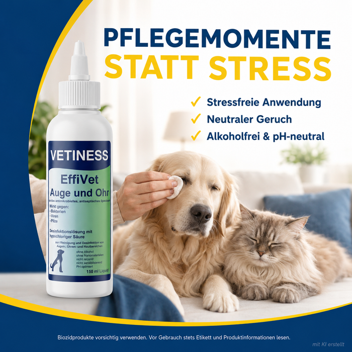Vetiness EffiVet Augen und Ohr – Pflegemomente statt Stress: stressfreie Anwendung