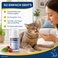 Vetiness Urinary Gel – so einfach geht's: ins Futter, vom Finger oder auf die Pfote